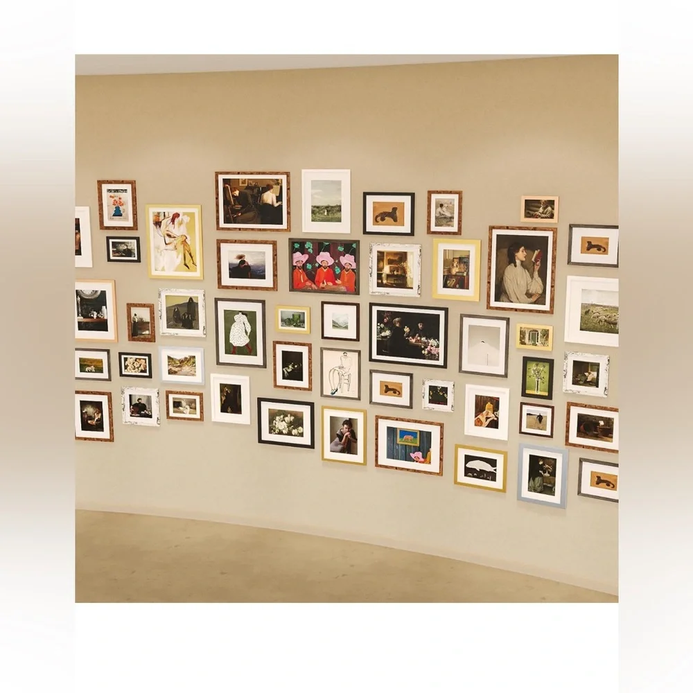 KINLINK A4 Picture Frame White Set of 4,‎ Wooden Photo Frames Matted A5
